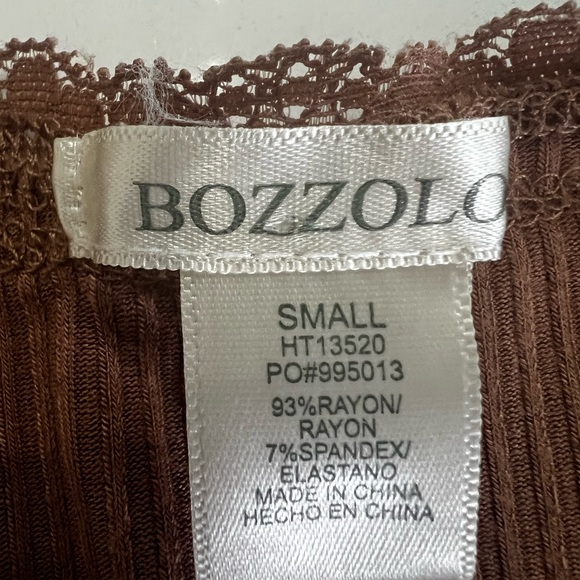 BOZZOLO Y2K brown v-neck button crop top size small - Picture 5 of 5